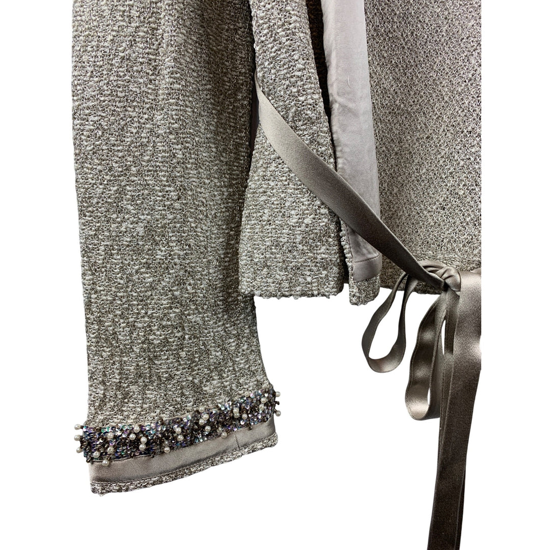 Women's St. John Evening Gray Set with Beaded Accent Size 8
