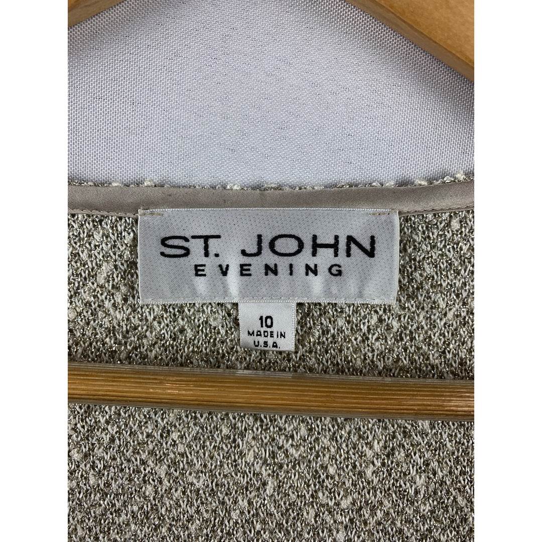 Women's St. John Evening Gray Set with Beaded Accent Size 8