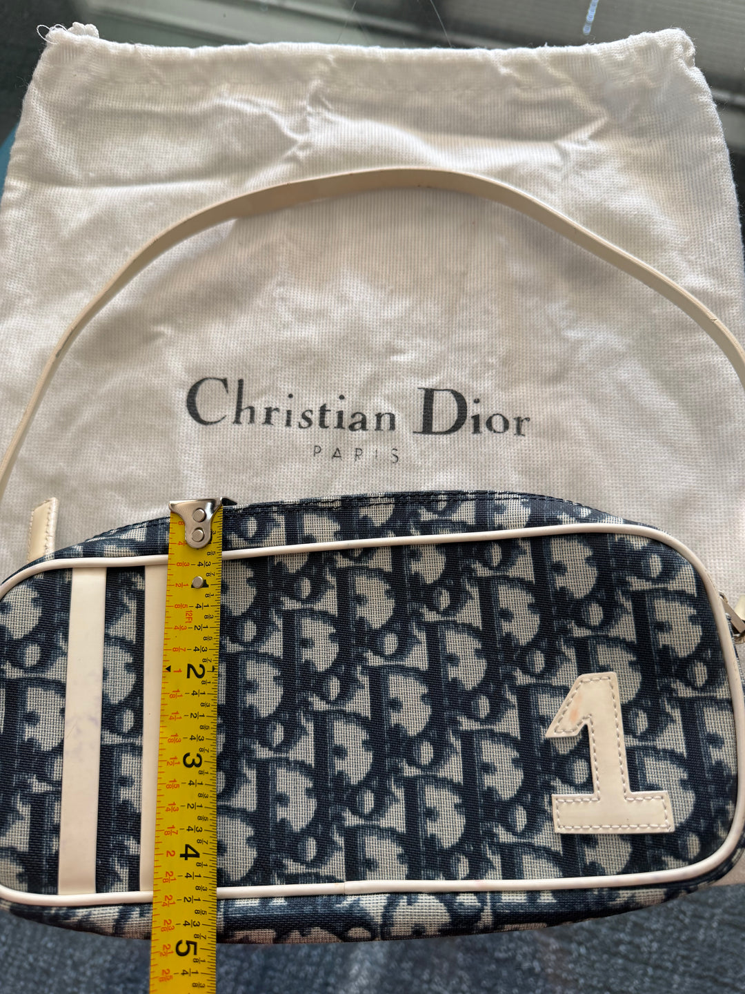Christian Dior John Galliano Era Trotter Canvas Racing No. 1 Pochette/Shoulder Bag