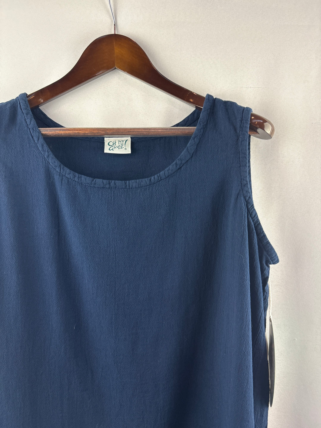 Women’s Oh My Gauze! XXL Navy Blue Sleeveless Blouse