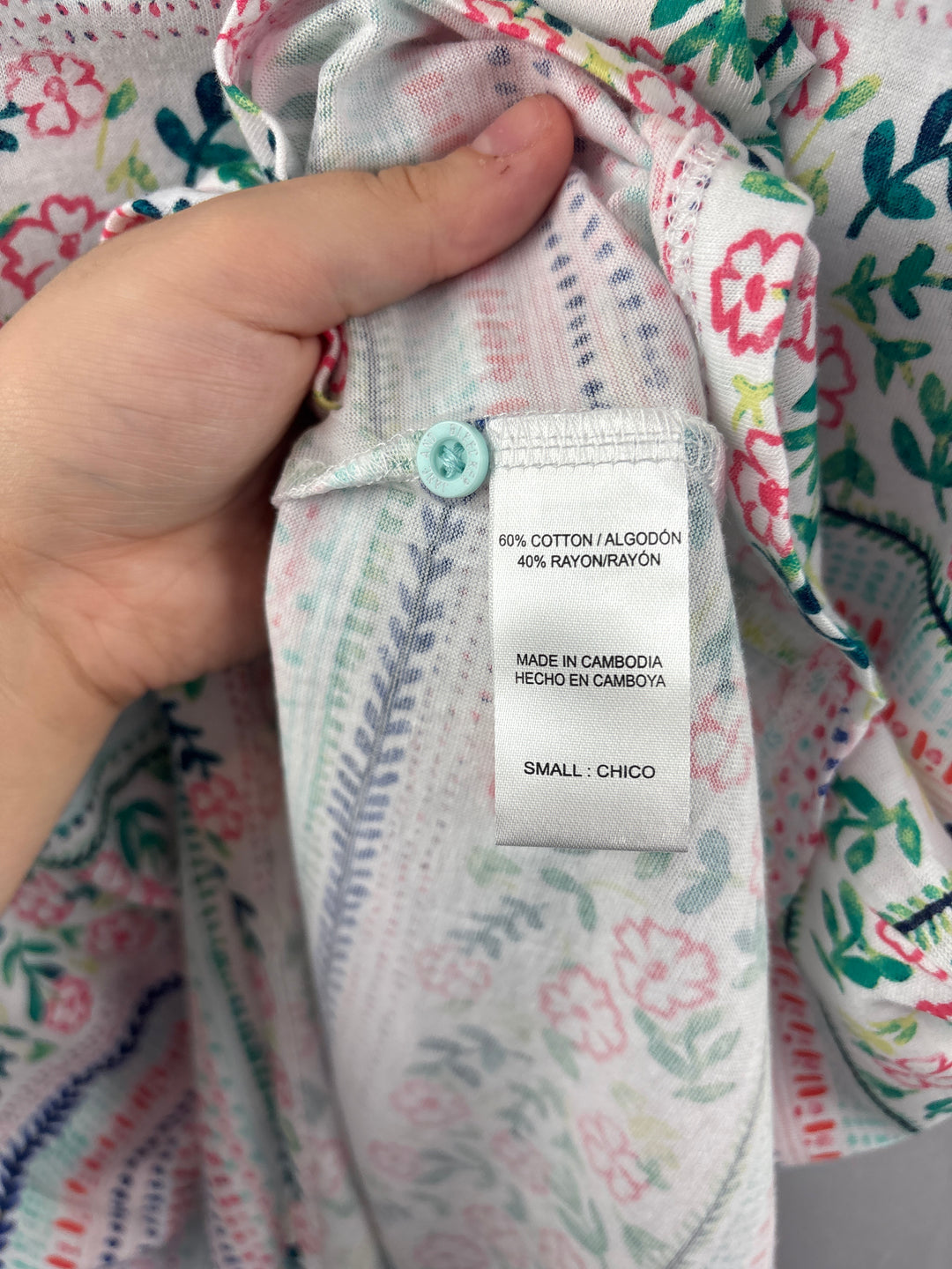 Women’s Jane and Bleecker Small Multicolored Patterned Henley NightGowns