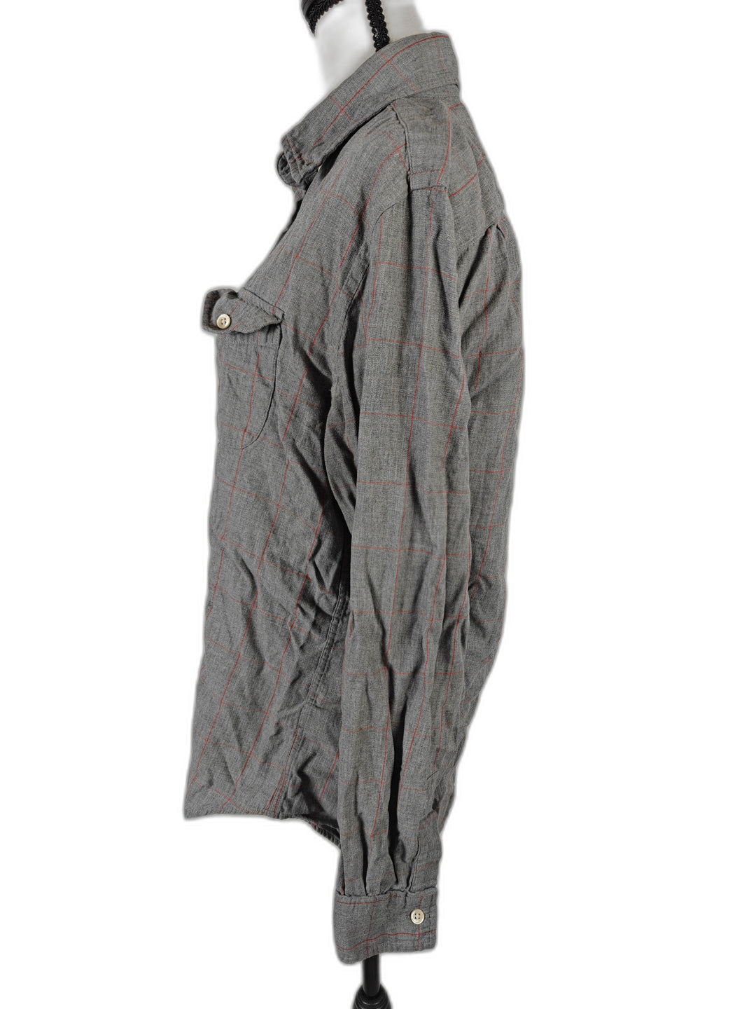 Mens Steven Alan Button Up Shirt Gray Medium