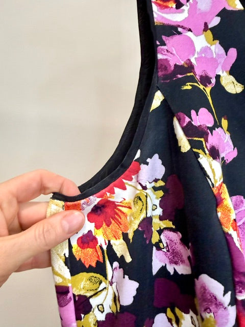 White House Black Market Floral Hi‑Low A‑Line Dress Sz 10P