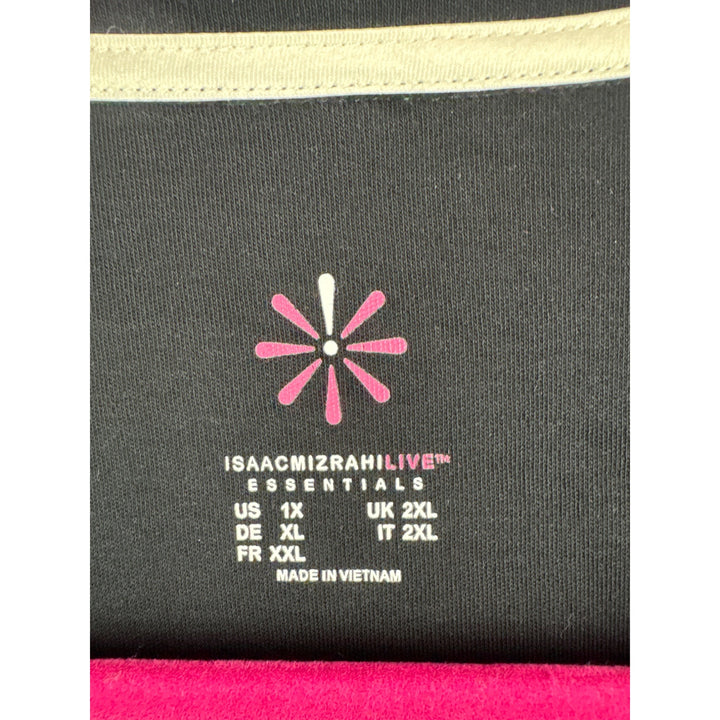 Isaac Mizrahi Live! Essentials Black Crew Neck T-Shirt 1X 100% Cotton Womens