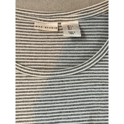 Women’s Max Studio Striped Knotted T-Shirt Sz L
