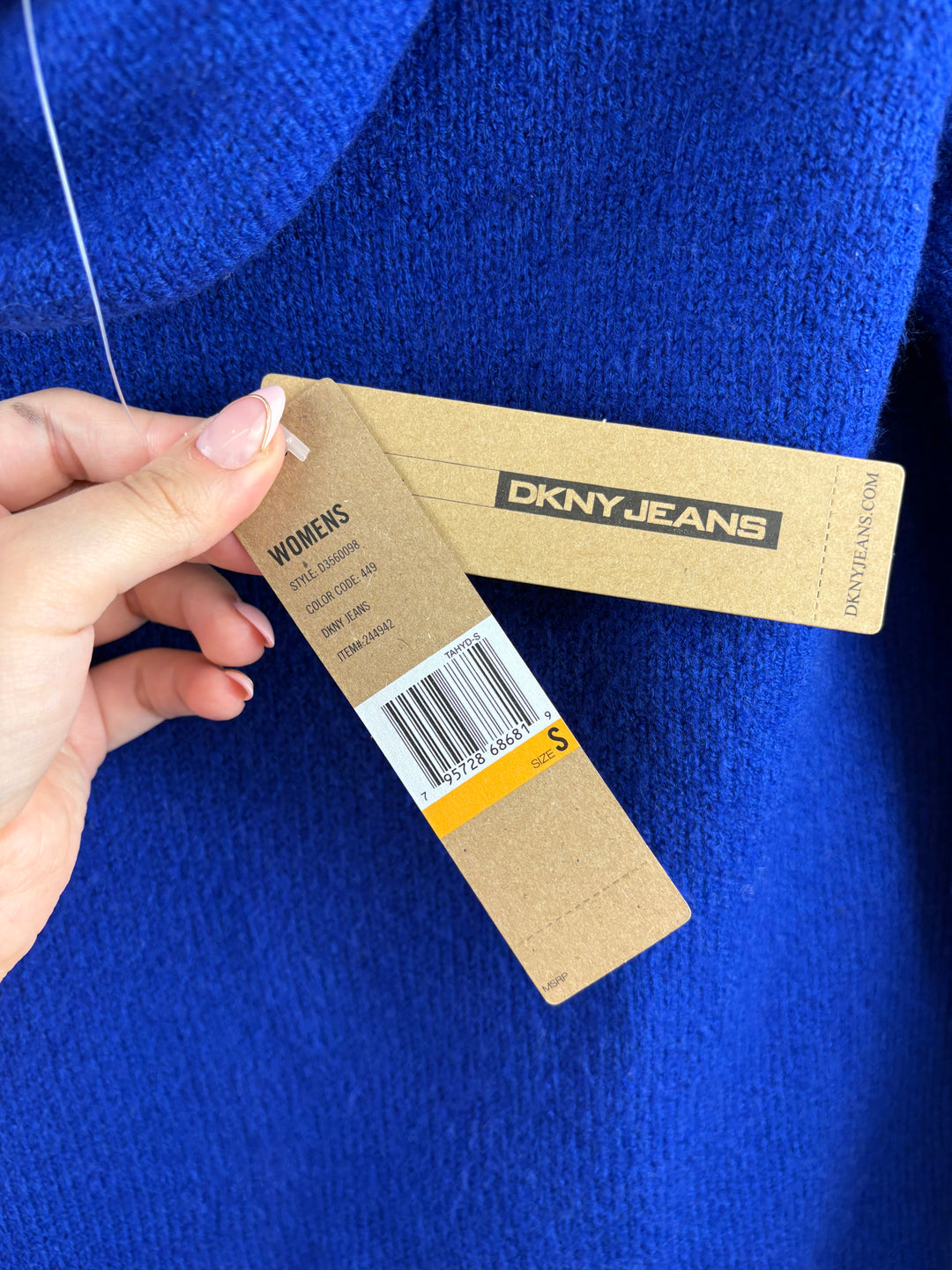 Women’s DKNY Jeans Small Blue Mockturtleneck Sweater
