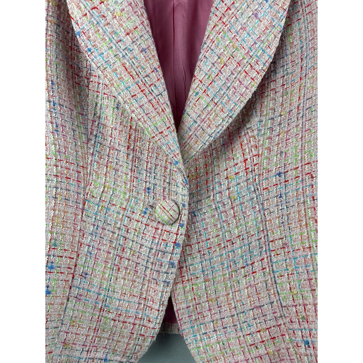 S & D Womens Medium Multicolor Tweed Blazer Jacket
