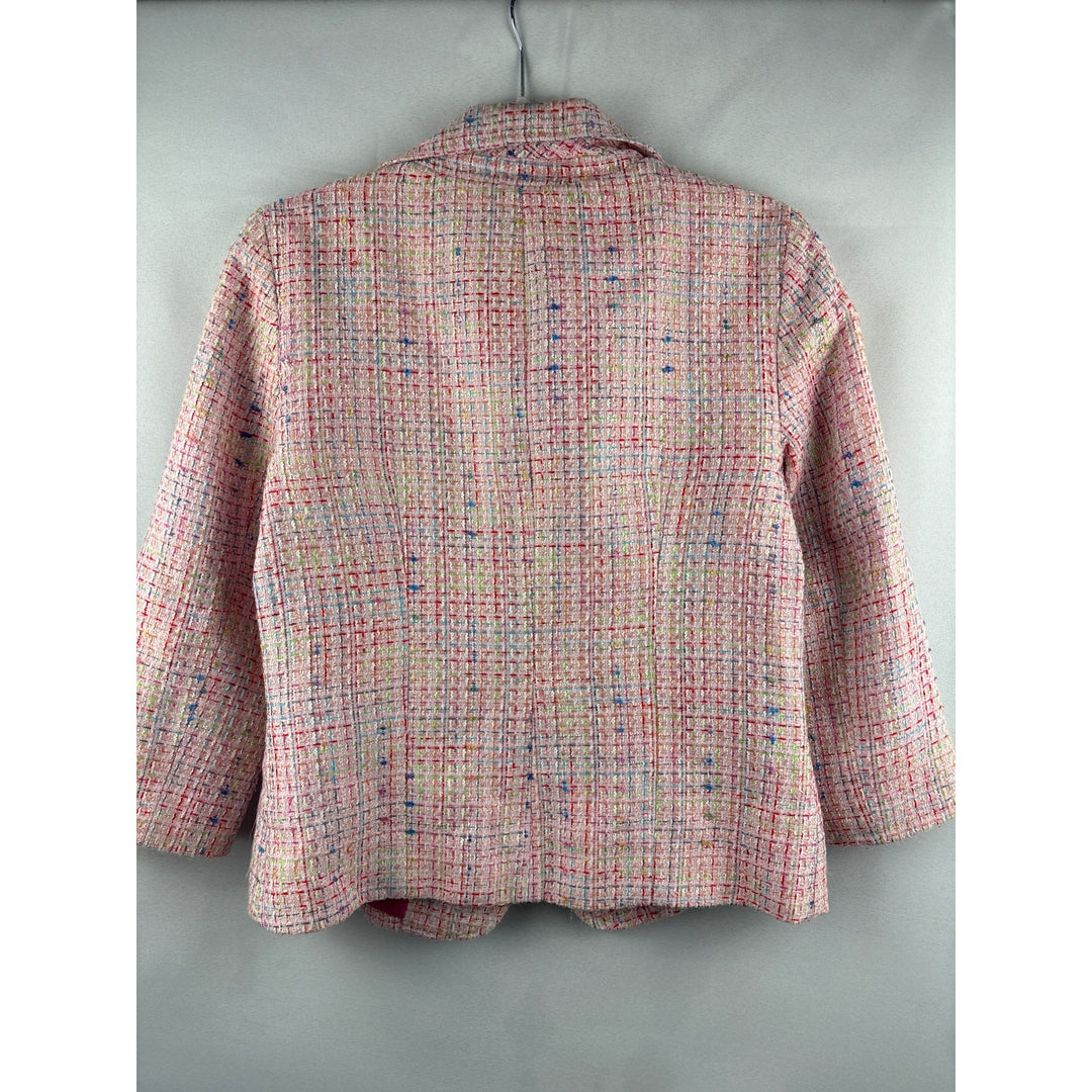 S & D Womens Medium Multicolor Tweed Blazer Jacket