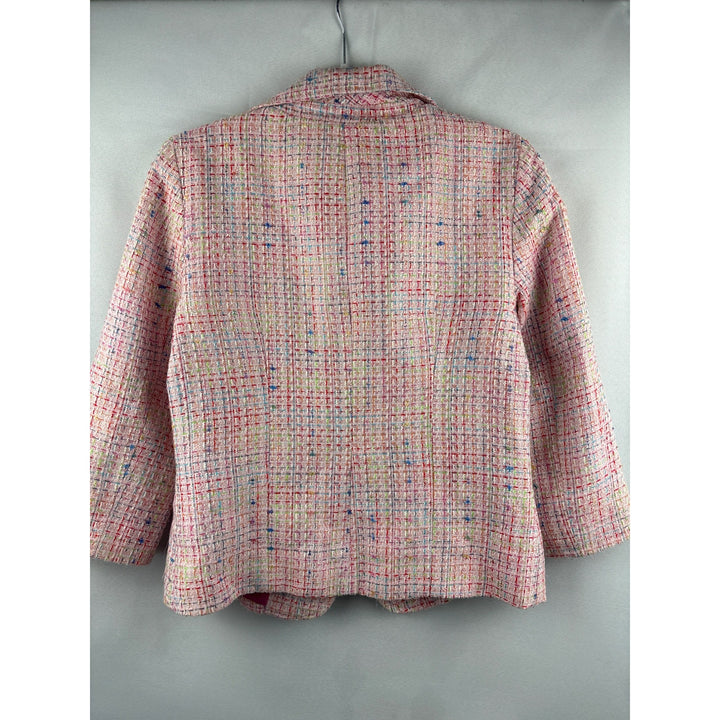 S & D Womens Medium Multicolor Tweed Blazer Jacket