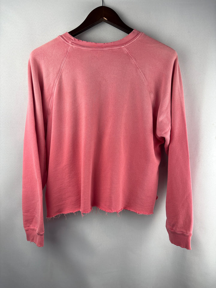 Women’s I.S.M.B.S Medium Pink Smiley Crop Sweatshirt