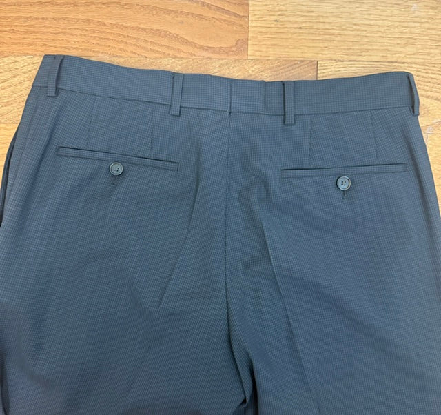 BOSS Dark Brown/Black Check Dress Slacks – Size 34R, Inseam 31.5