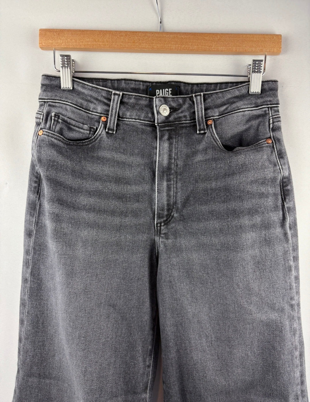 Women’s Paige Size 28 Dark Gray Wide Leg Jeans