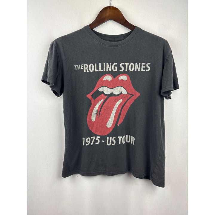 Women’s The Rolling Stones Medium Dark Grey Short Sleeve Shirt with Logo on Front of Shirt