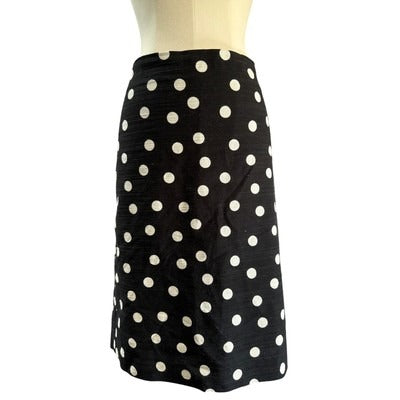 Women’s Ann Taylor Black Polka Dot Pencil Skirt Sz 14