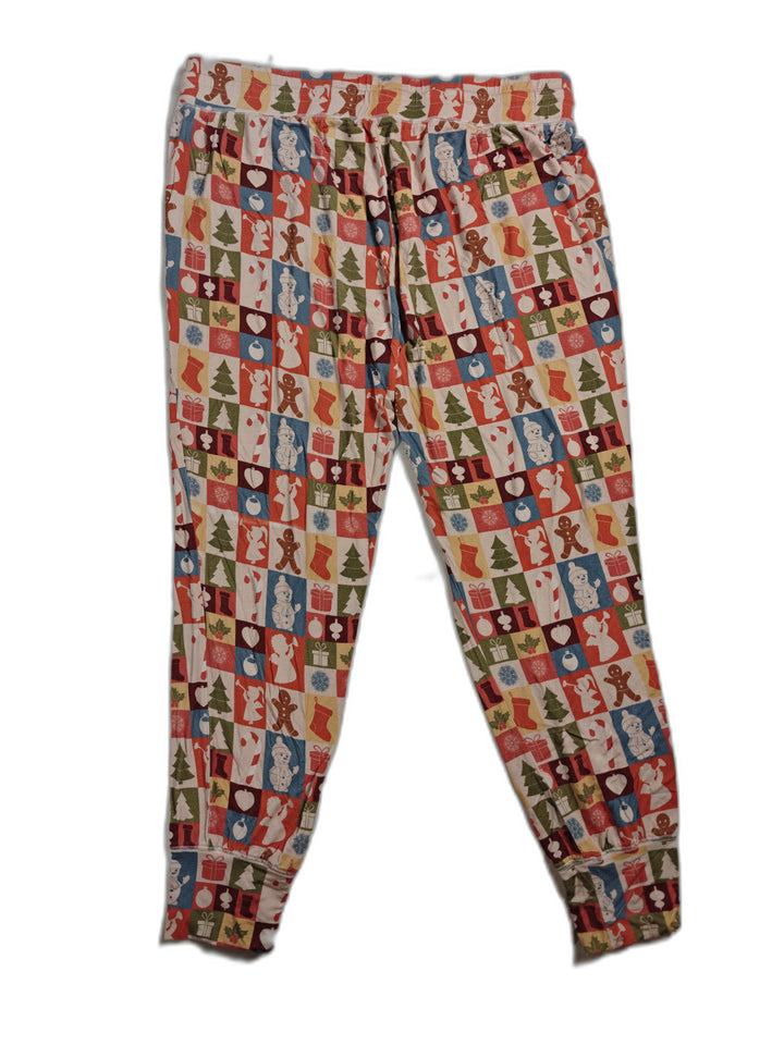 Womens Velveteen Christmas Jogger Pants Multicolor Size XL