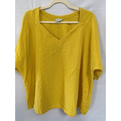Oh My Gauze! Yellow Cotton Poncho Top Size 3