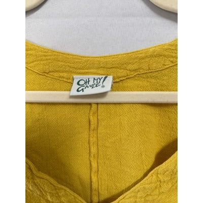 Oh My Gauze! Yellow Cotton Poncho Top Size 3