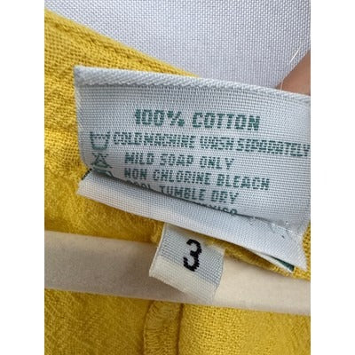 Oh My Gauze! Yellow Cotton Poncho Top Size 3
