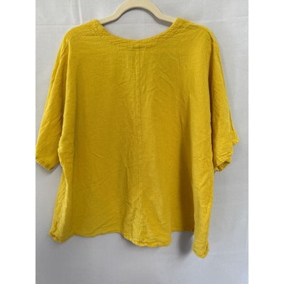 Oh My Gauze! Yellow Cotton Poncho Top Size 3