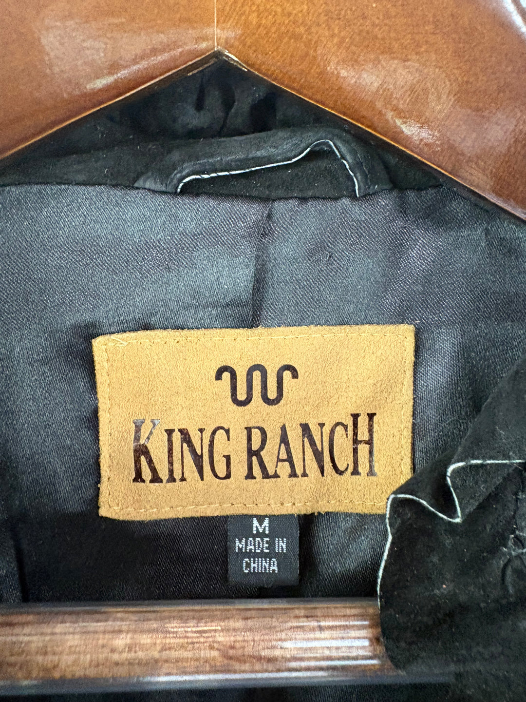 Women’s King Ranch Medium Black Suede Vest w/ Gold Buttons