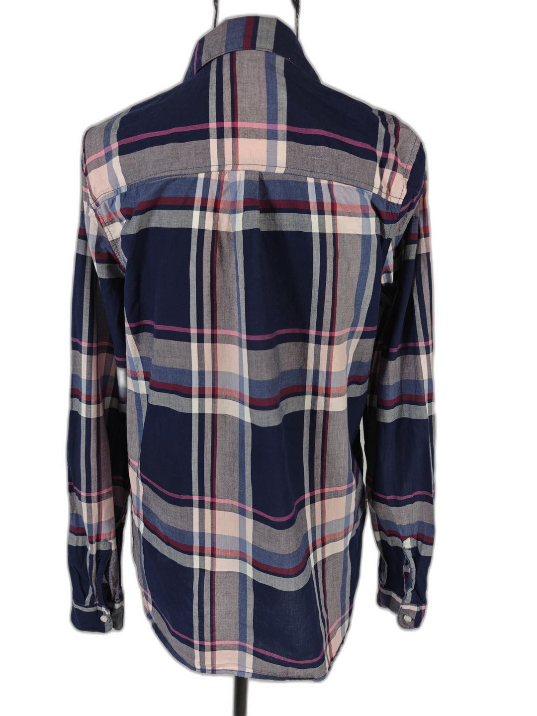 Womens Old Navy Button Down Shirt Blue Plaid Size S Tall