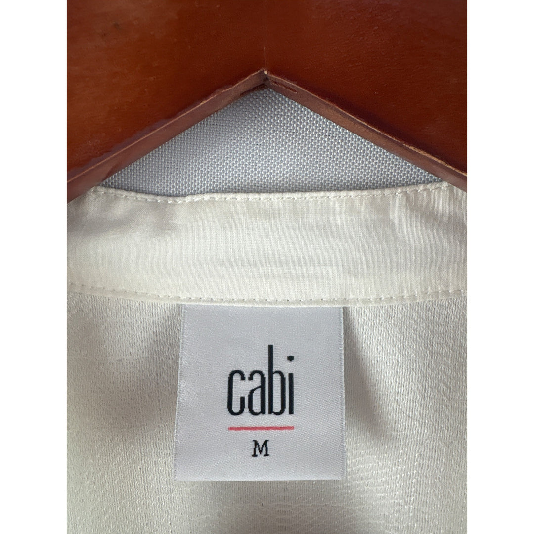 Cabi Womens Sleeveless Lace Blouse Medium White Polyester & Cotton