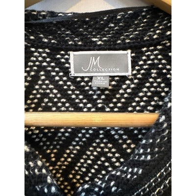JM Collection Knit Blazer Size XL white and black