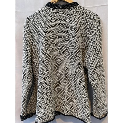 JM Collection Knit Blazer Size XL white and black
