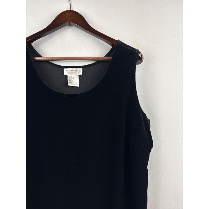 Women’s Victor Costa 1X Black Velvet Sleeveless Blouse
