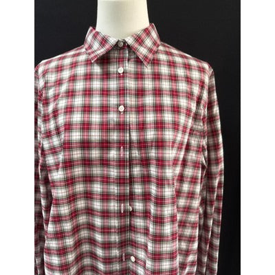 Women’s CHAPS Red & Green Checkered Button up Sz L