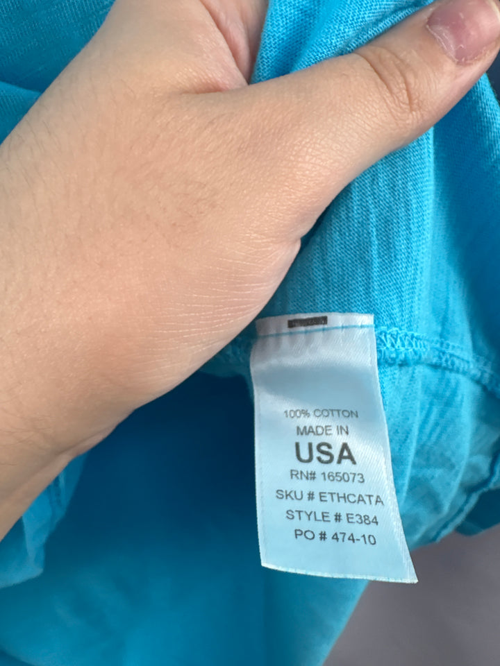 Women’s Fresh Produce Size 2X Bright Blue Long Sleeve Top