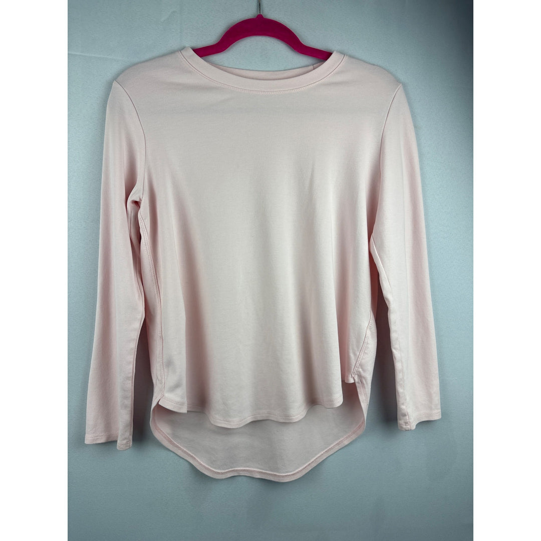 Soft & Cozy Loungewear Long Sleeve Top S Light Pink Cotton Blend