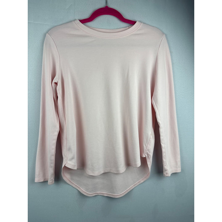 Soft & Cozy Loungewear Long Sleeve Top S Light Pink Cotton Blend