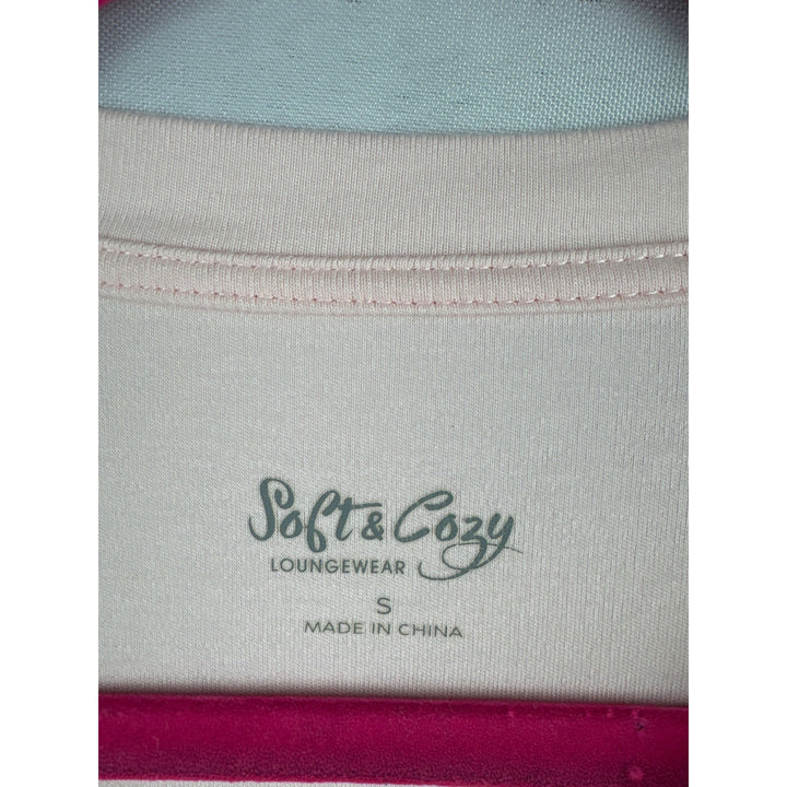 Soft & Cozy Loungewear Long Sleeve Top S Light Pink Cotton Blend
