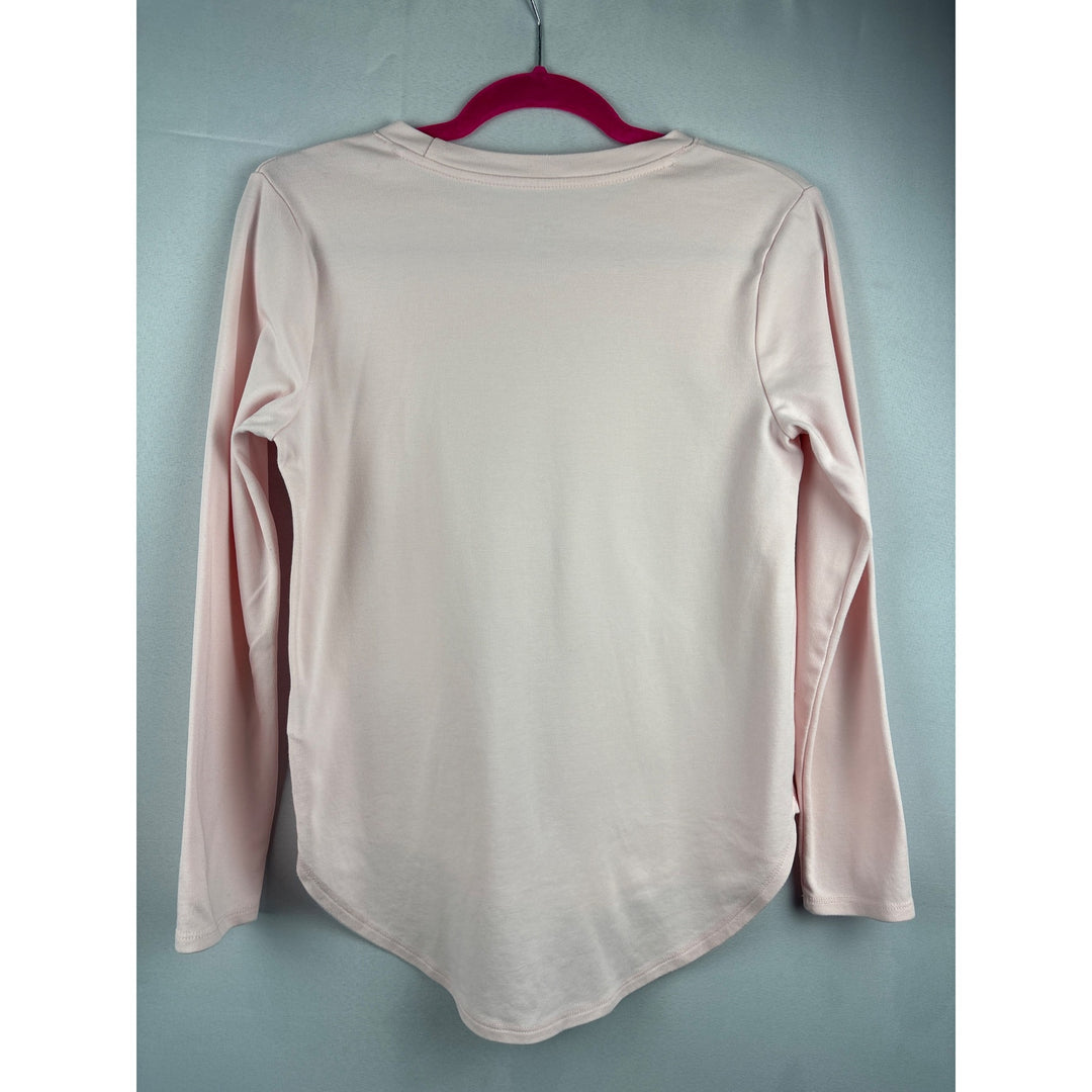 Soft & Cozy Loungewear Long Sleeve Top S Light Pink Cotton Blend
