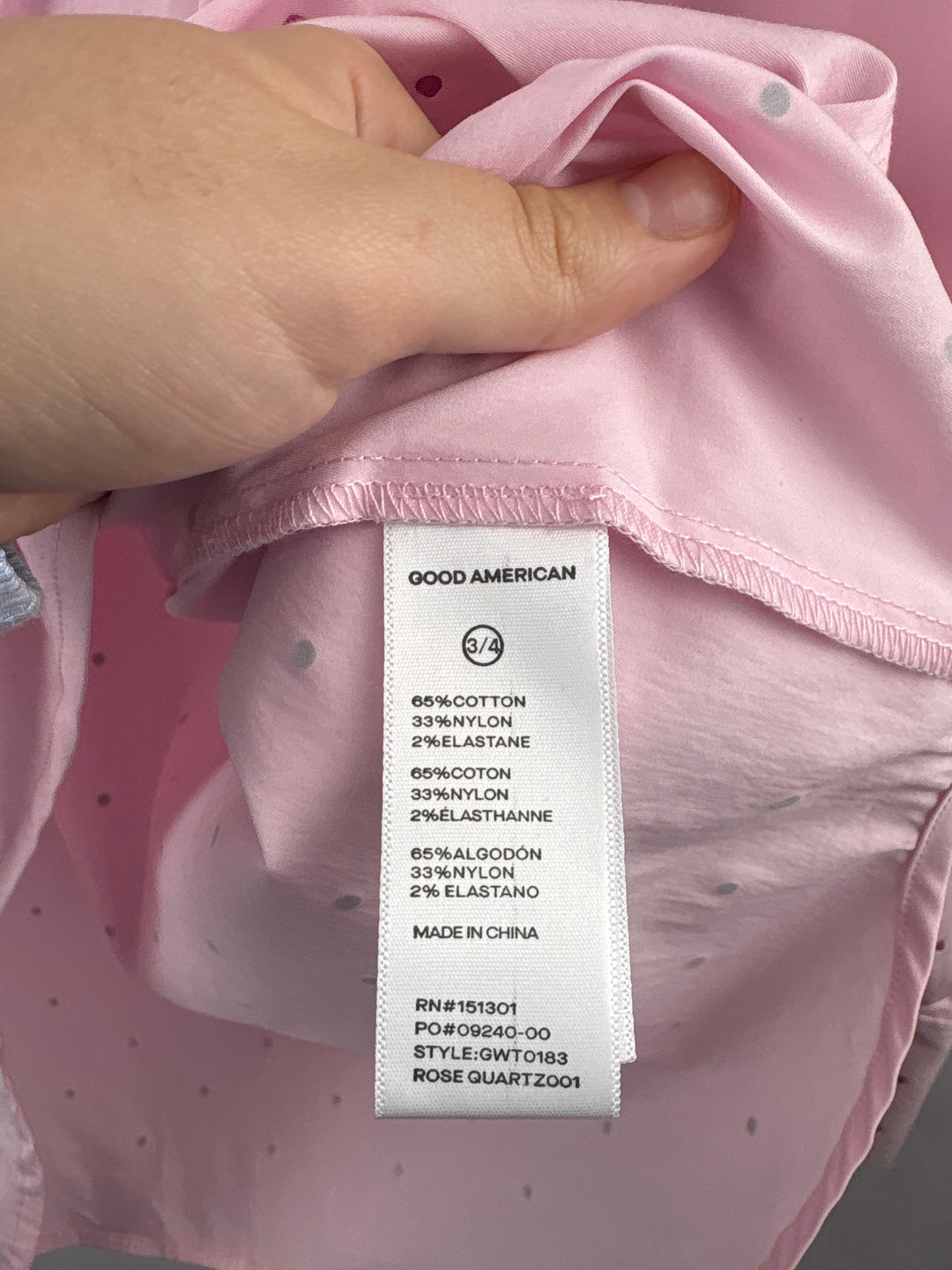 Women’s Good American Size 3/4 Bejeweled Light Pink Button Up