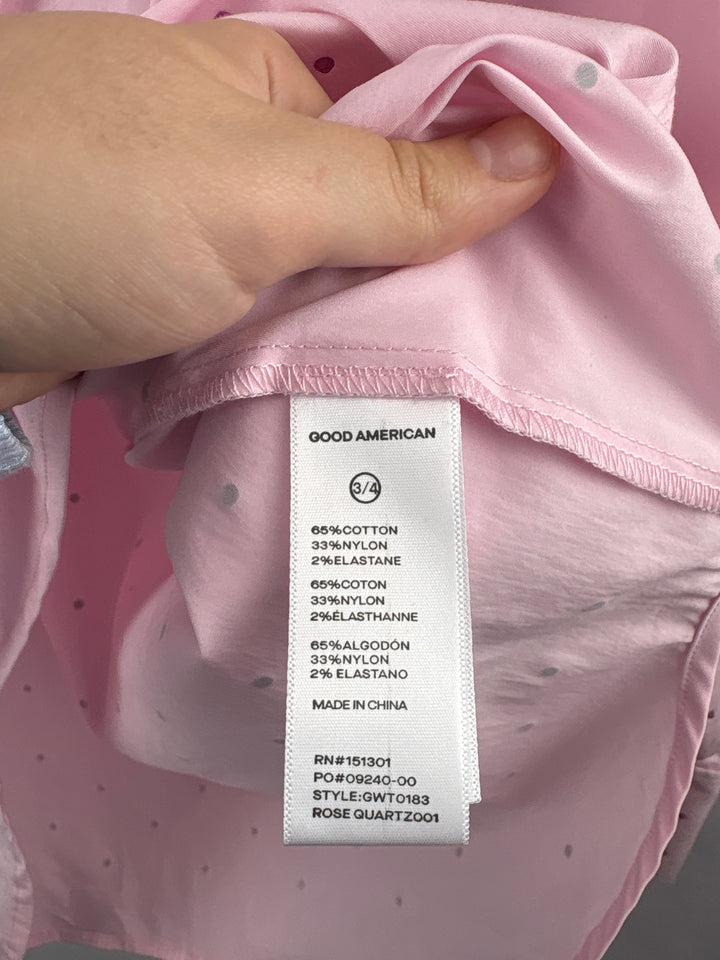 Women’s Good American Size 3/4 Bejeweled Light Pink Button Up