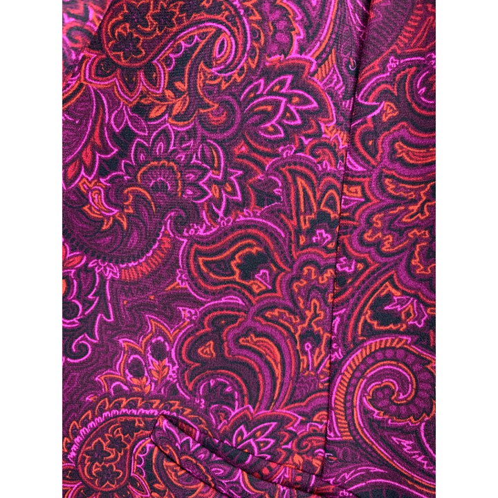 Susan Graver Womens Paisley Blazer Jacket Size MP Purple/Pink