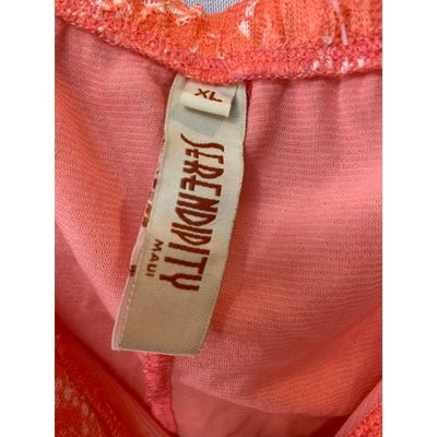 Serendipity Maui Orange Lace Tiered Skirt XL Womens Boho Flowy Design