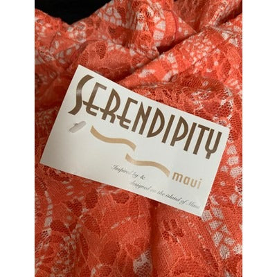 Serendipity Maui Orange Lace Tiered Skirt XL Womens Boho Flowy Design