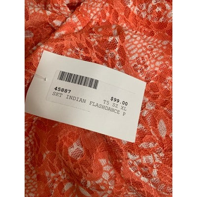 Serendipity Maui Orange Lace Tiered Skirt XL Womens Boho Flowy Design