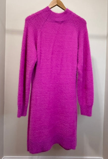 Bardot Mock Neck Knit Pink Sweater Dress SzXL NWOT