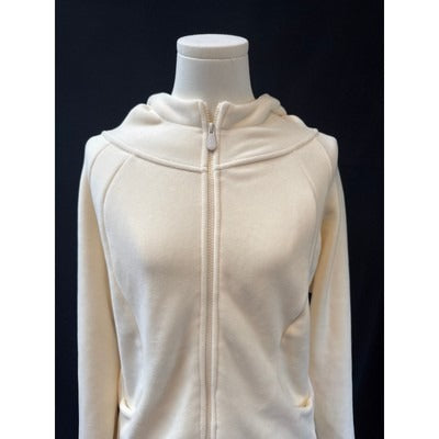 Womens Cream Zip-Up Hoodie Jacket