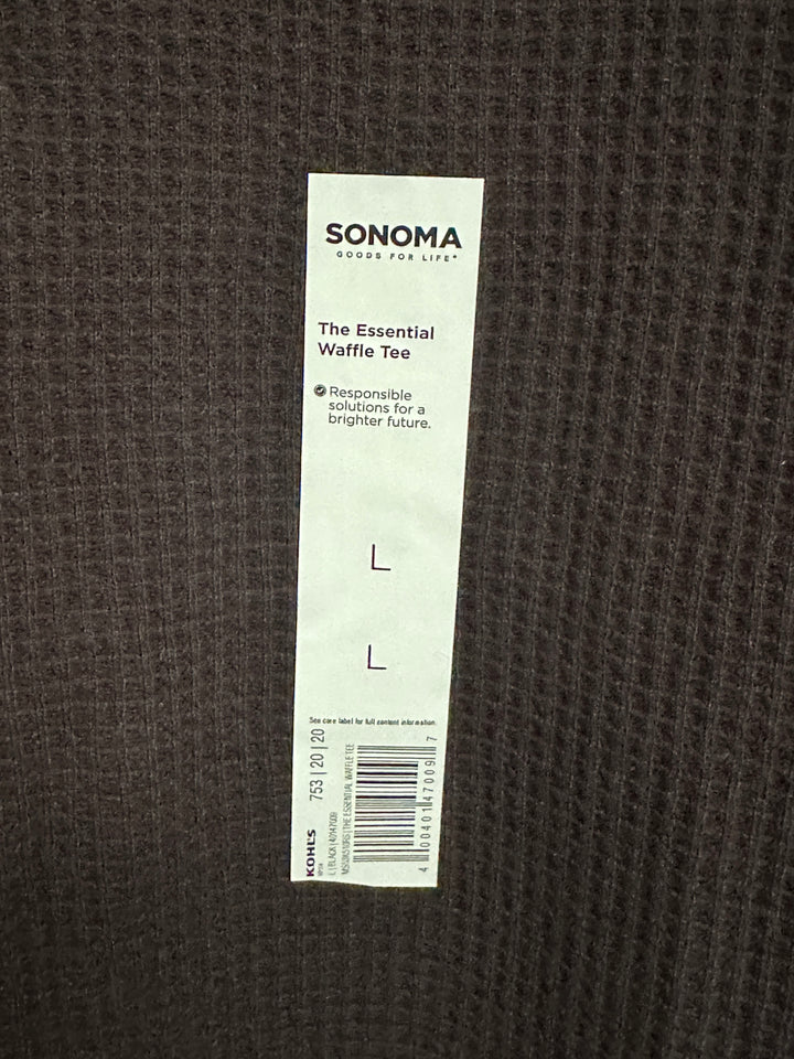 Men’s Sonoma Black Waffle Knit Jersey Size L