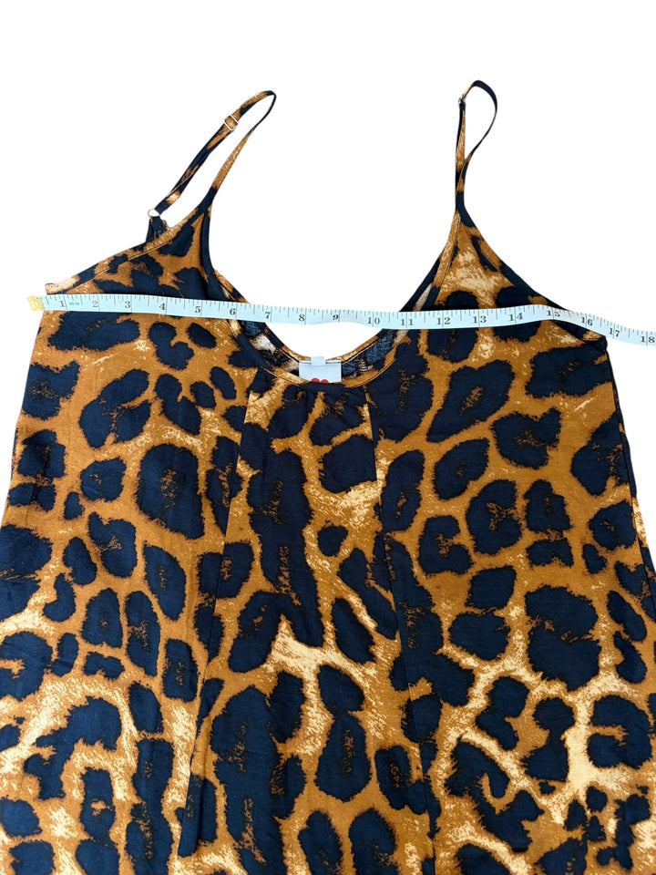 Buenos Ninos Women's Animal Leopard Print Maxi Ruffle Hem Women's dress, Size S
