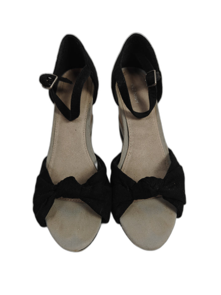 Womens Old Navy Wedge Sandals Black Tan Size 7
