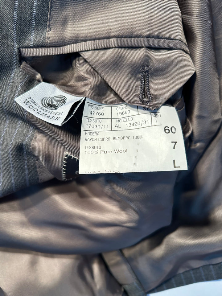 Canali Men’s Double-Breasted Pinstripe 100% Wool Suit Gray 40X29 46L Cuffed Pleated