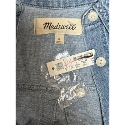 Madewell Womens Short Sleeve Button-Down Denim Shirt Top S