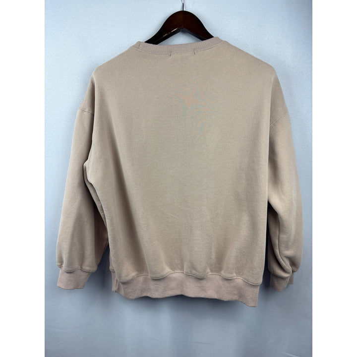 Women’s Efan Small Beige Fleece Lined Crewneck
