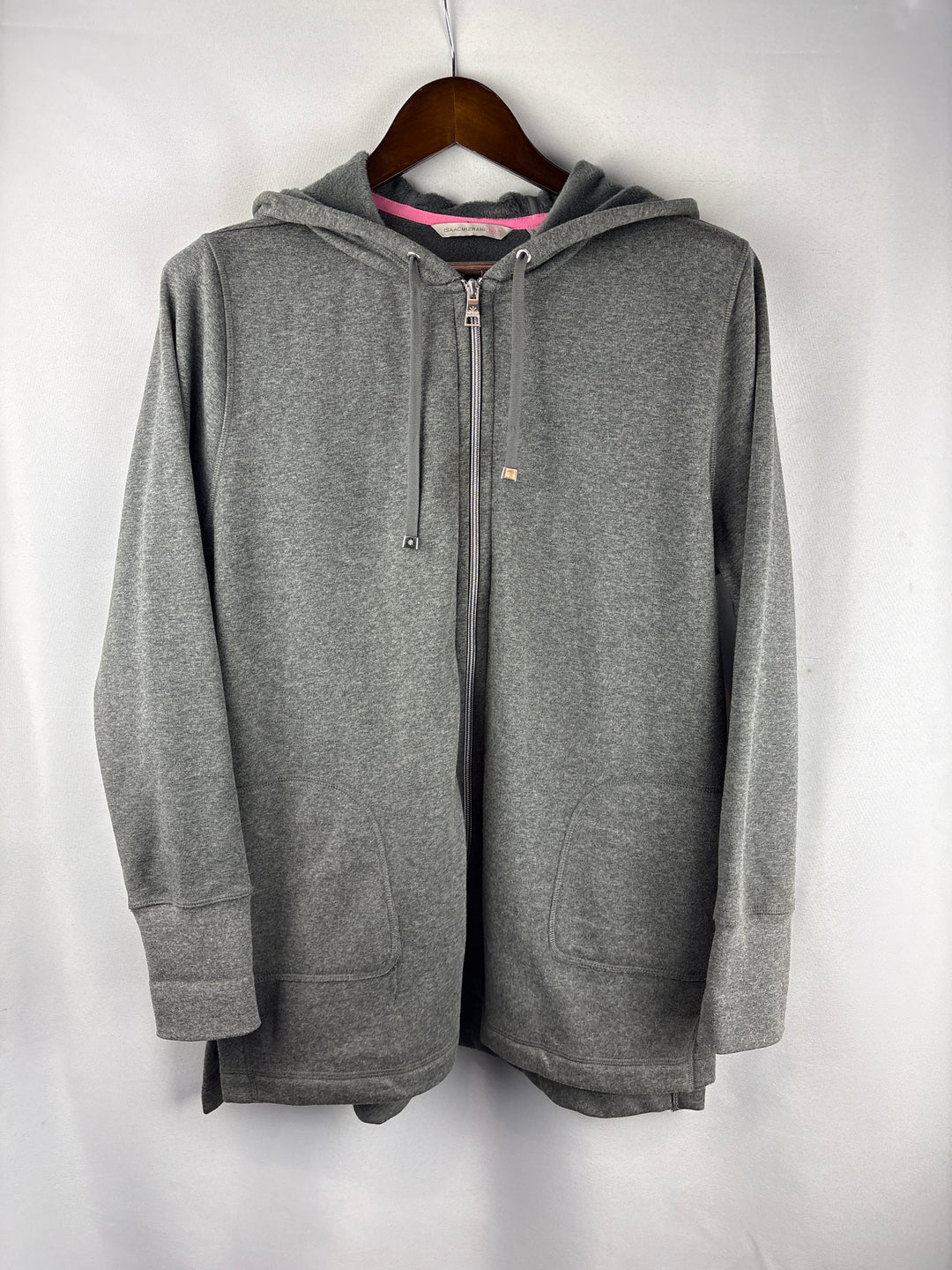 Women’s Isaac Mizrahi Live Large Heather Gray Zip Hoodie